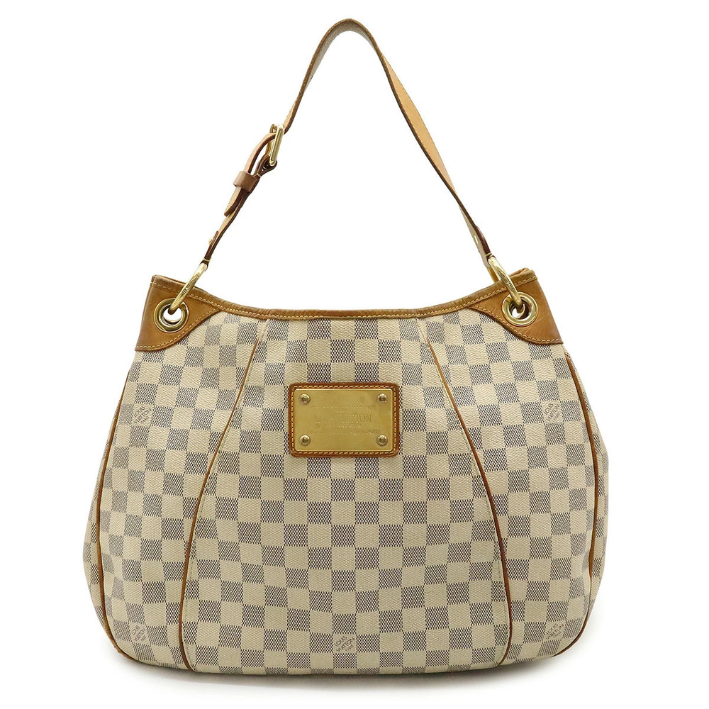 LOUIS VUITTON Damier Azur White Galliera Shoulder Bag Tote One Semi